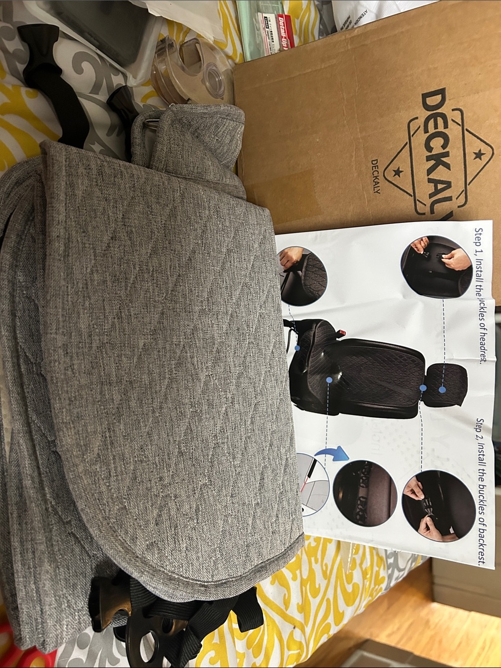 Gray Quilted Car Seat Protector -